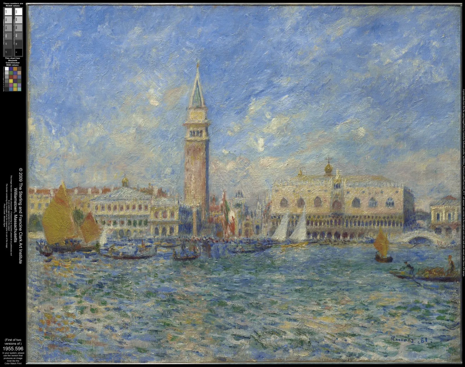 Vue de Venise, le palais des Doges, Pierre-Auguste Renoir