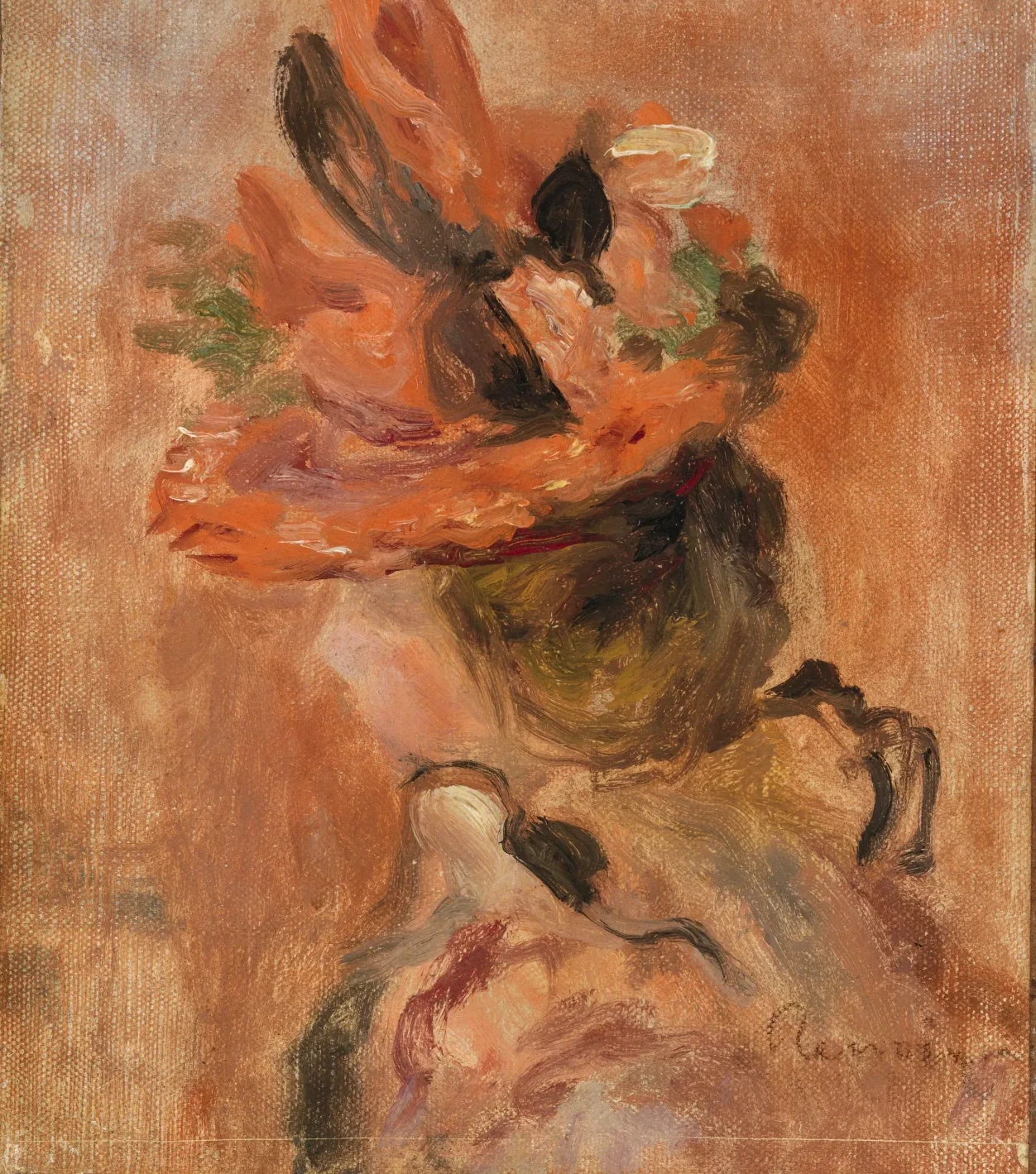 Woman's Head with Red Hat, Pierre-Auguste Renoir