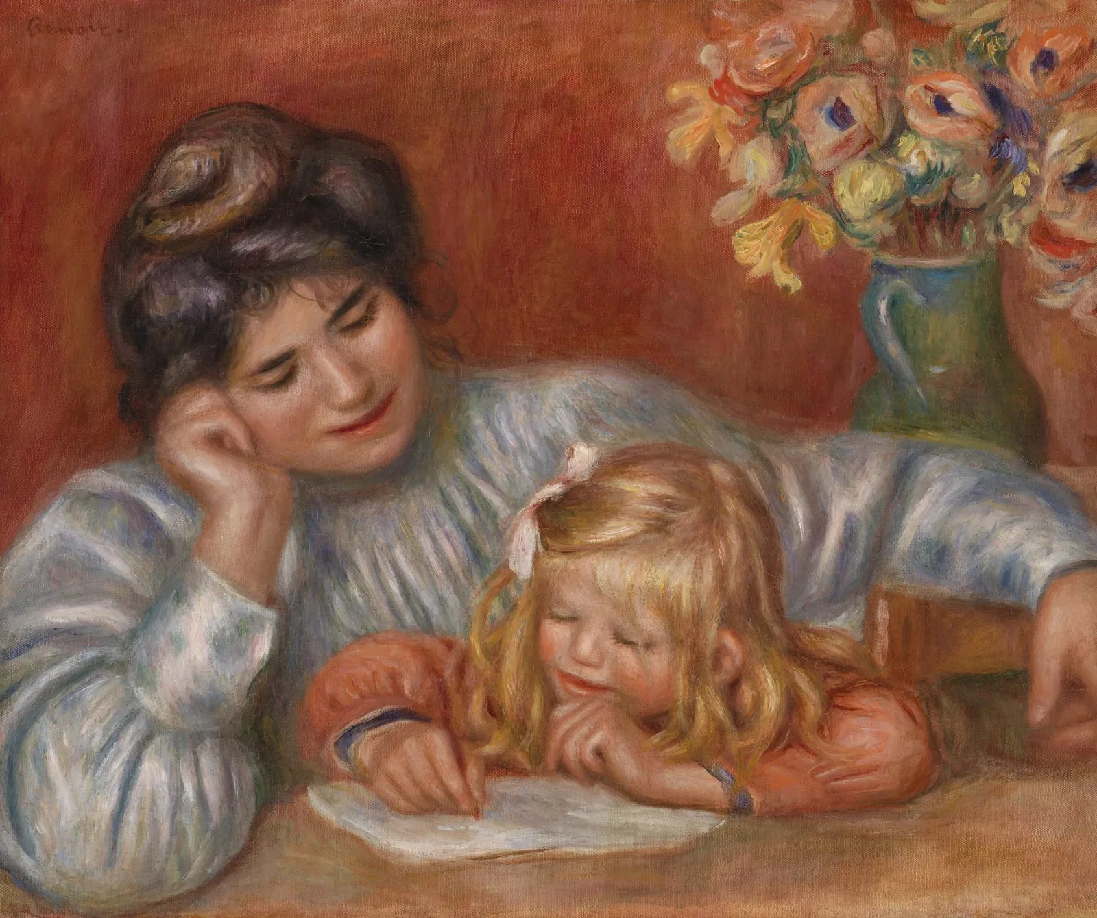 Writing Lesson (La Leçon d'écriture), Pierre-Auguste Renoir