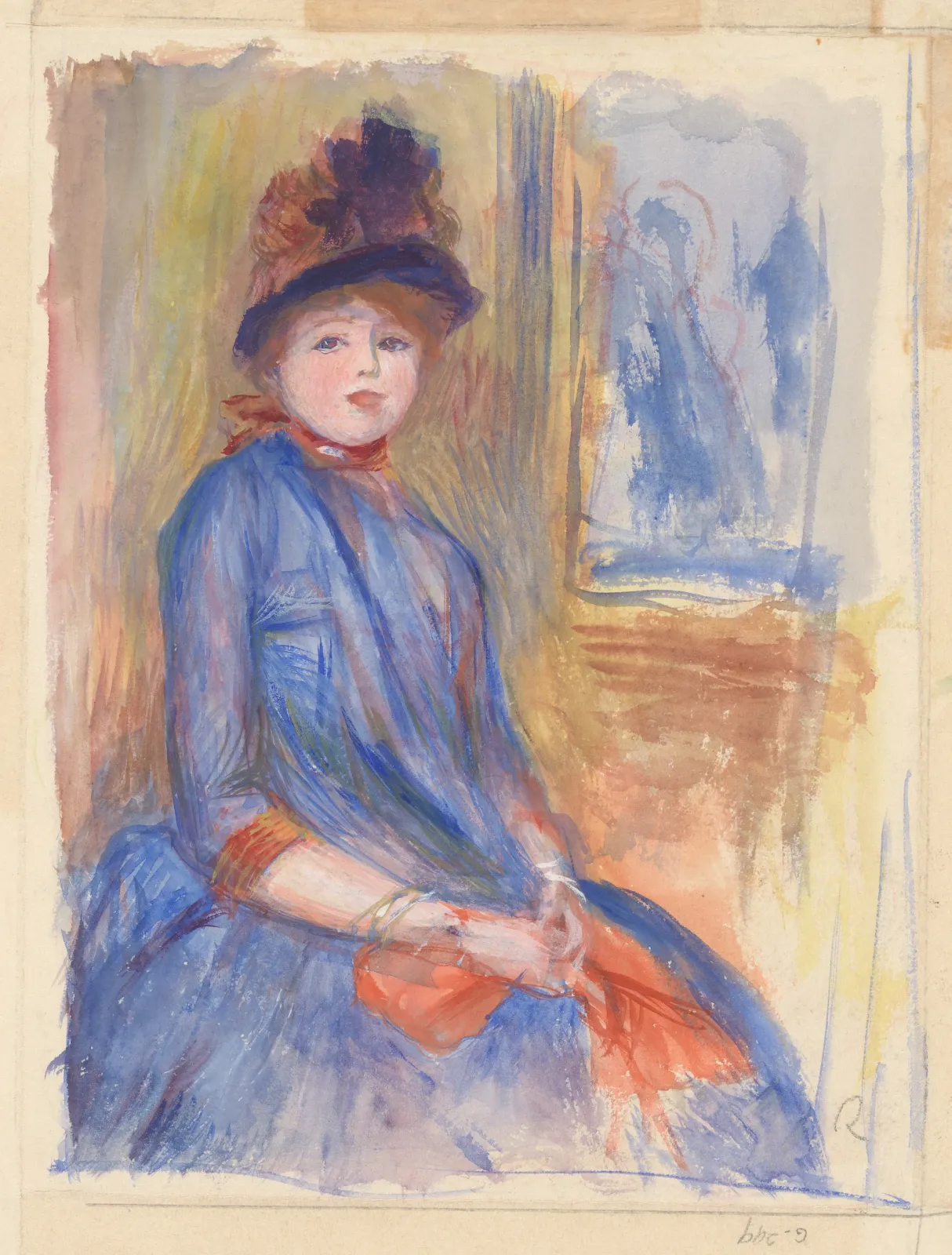 Young Girl in a Blue Dress, Pierre-Auguste Renoir