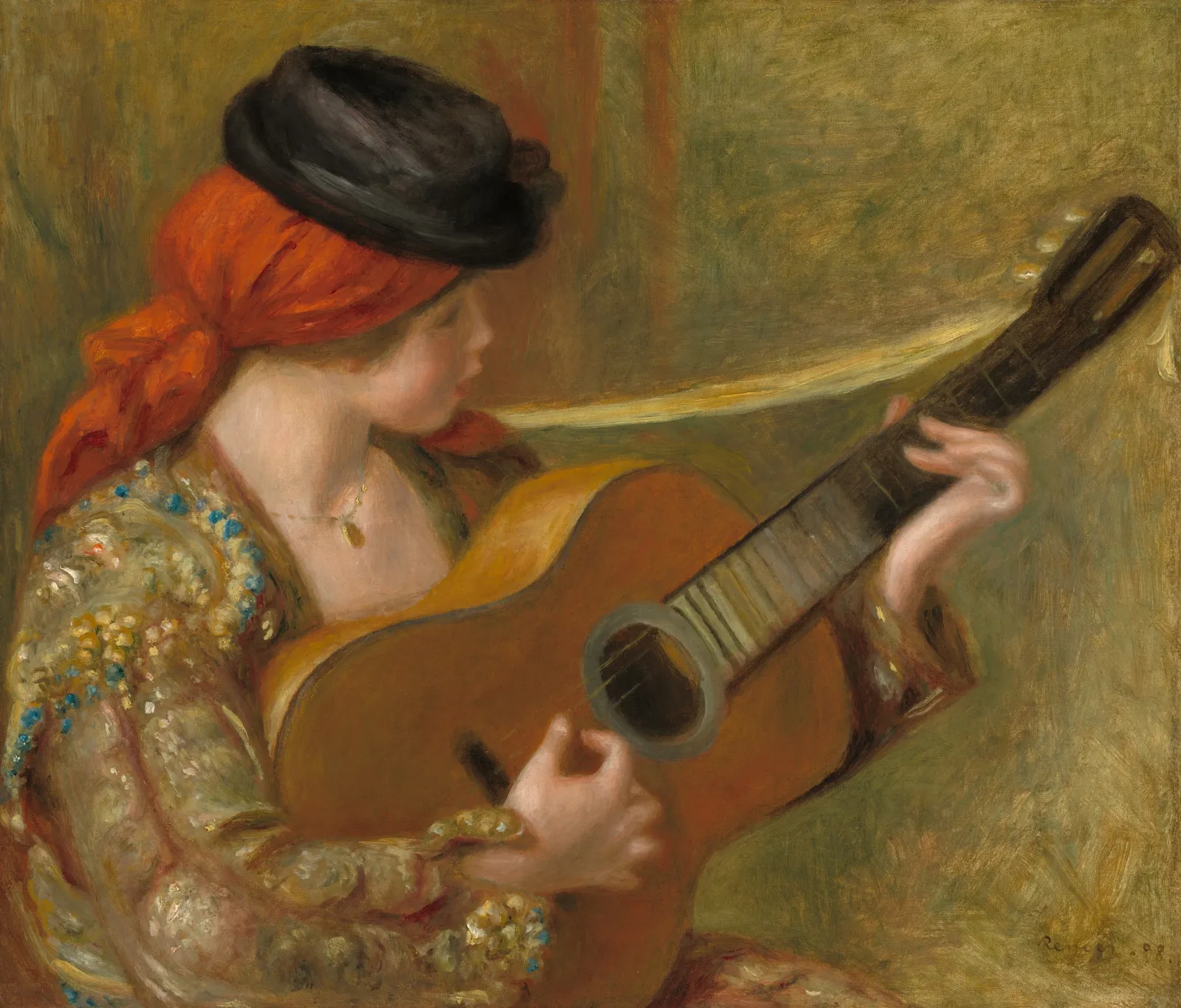 Young Spanish Woman with a Guitar, Pierre-Auguste Renoir