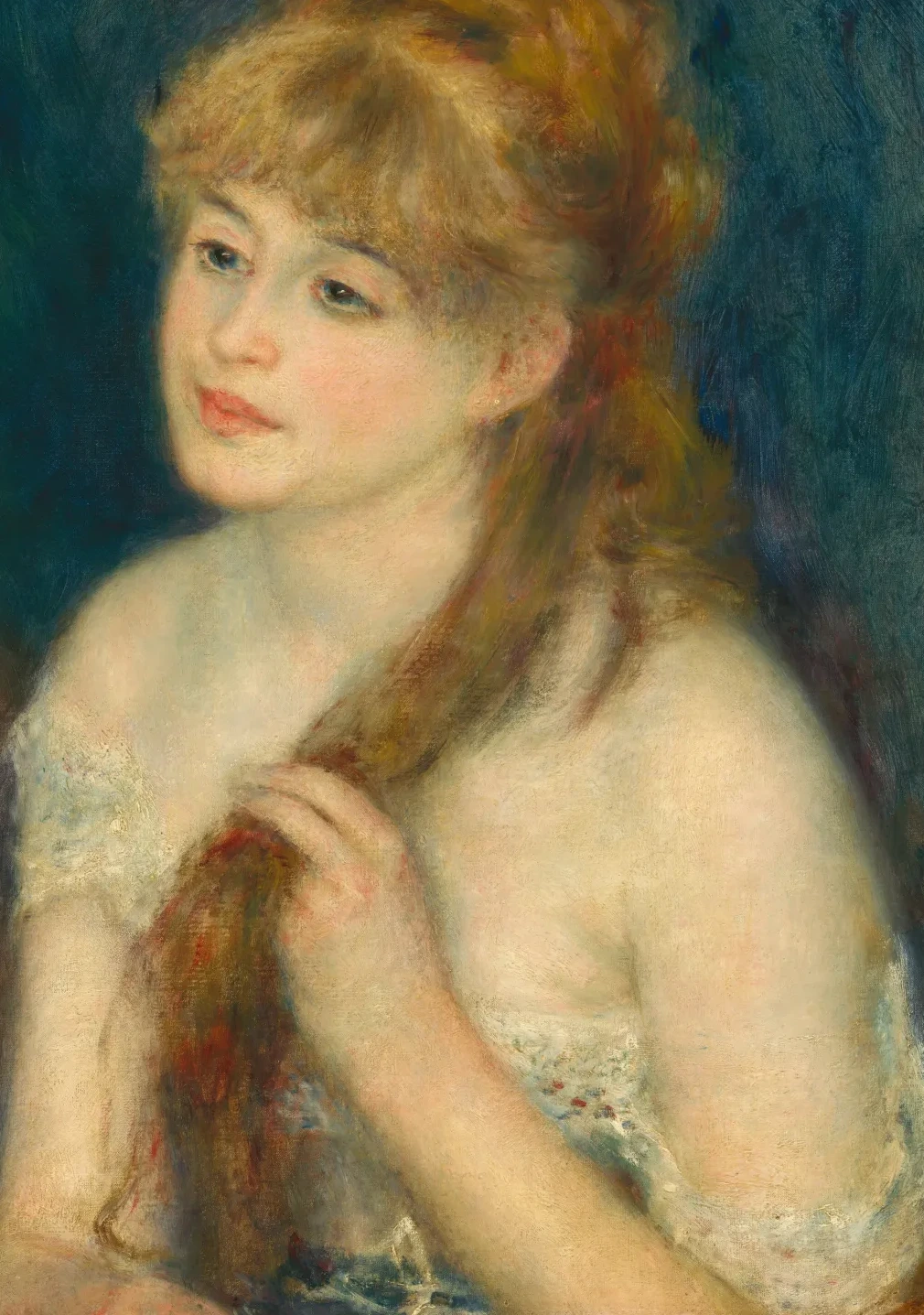 Young Woman Braiding Her Hair, Pierre-Auguste Renoir