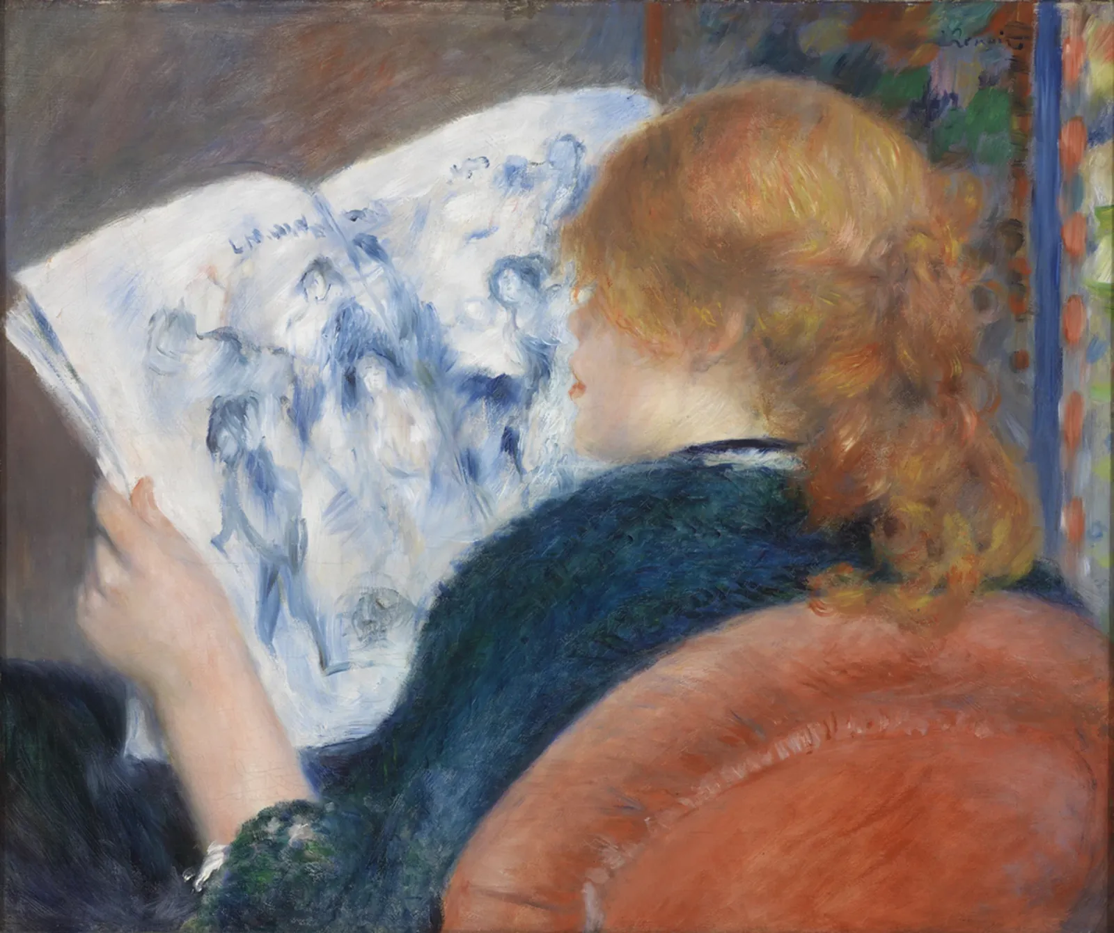 Young Woman Reading an Illustrated Journal, Pierre-Auguste Renoir