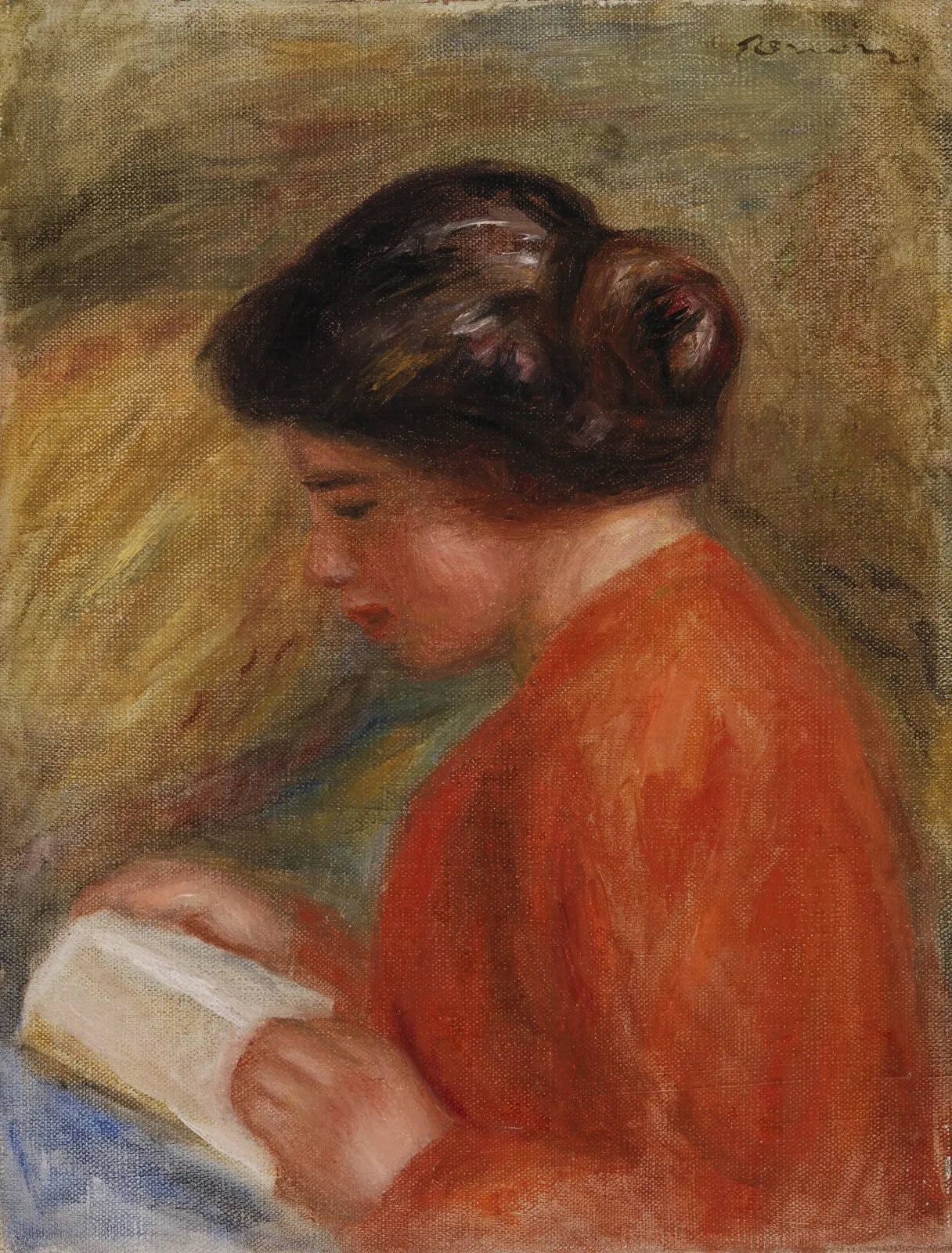 Young Woman Reading (Jeune femme lisant, buste), Pierre-Auguste Renoir