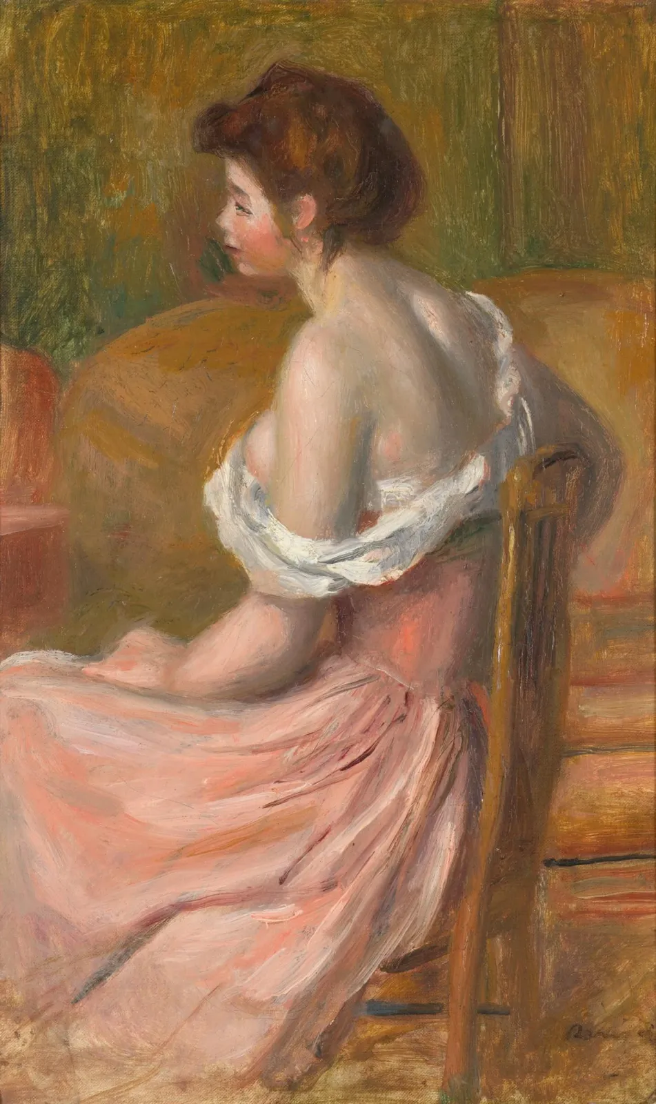 Young woman seated, with neck and shoulders uncovered, Pierre-Auguste Renoir