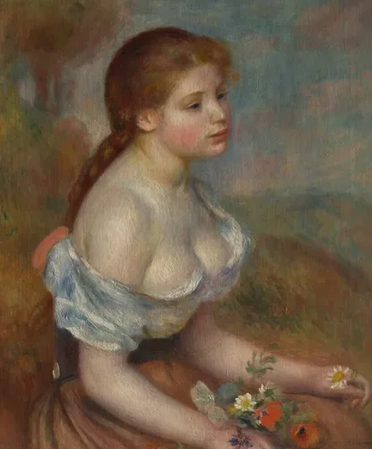 A Young Girl with Daisies