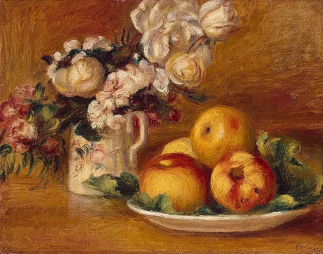 Manzanas y flores