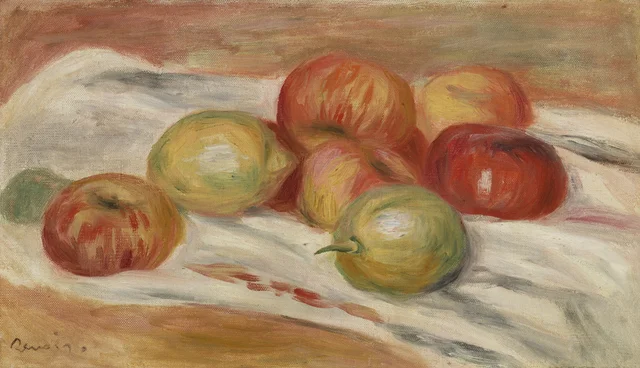 Maçãs e limões sobre uma toalha, Pierre-Auguste Renoir