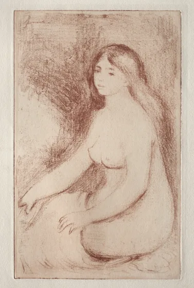 Baigneuse assise