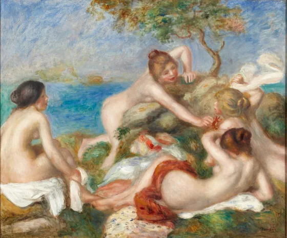 Baigneuses avec un crabe