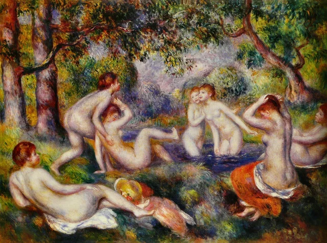 Bañistas en el bosque