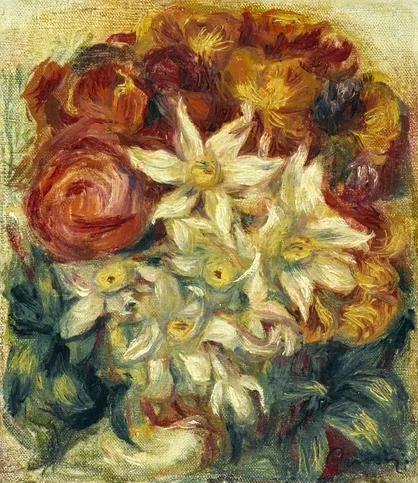 Bouquet de narcisses et de roses
