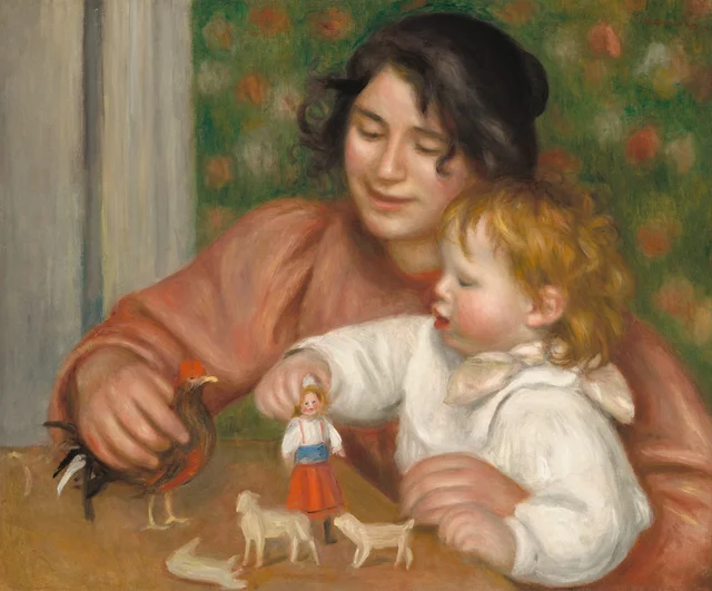 Niño con juguetes – Gabrielle y el hijo del artista, Jean
