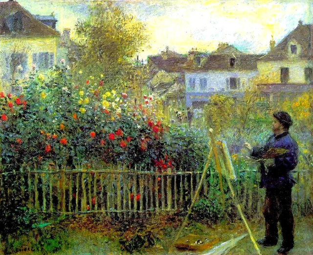 Claude Monet Painting in His Garden at Argenteuil, Pierre-Auguste Renoir