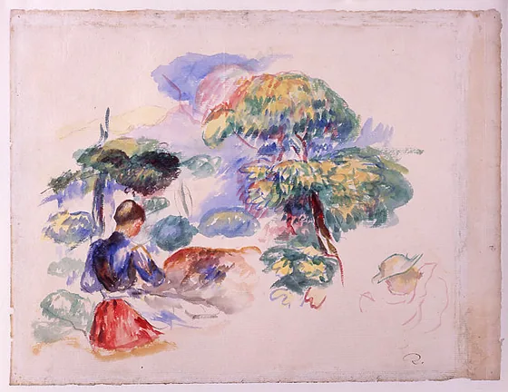Étude de paysage avec une femme