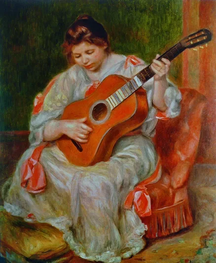 Femme jouant de la guitare