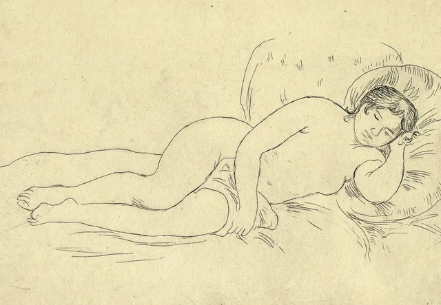 Femme nue couchée, tournée à droite, Pierre-Auguste Renoir