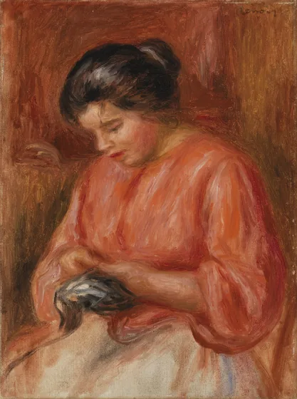 Femme reprisant