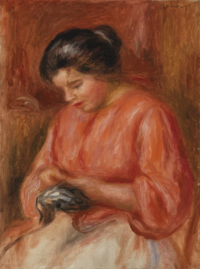 Mujer zurciendo