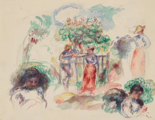 Personnages sous un arbre