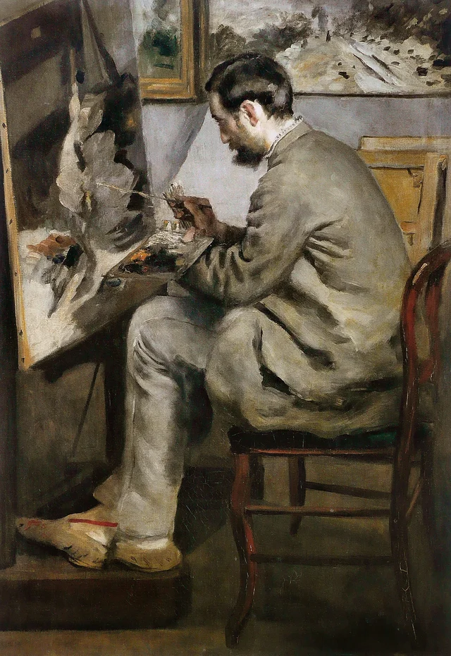 Frédéric Bazille pintando ante su caballete