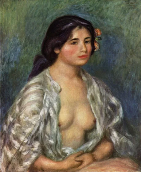 Gabrielle à la chemise ouverte