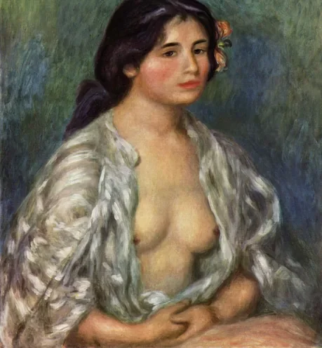 Gabrielle à la chemise ouverte