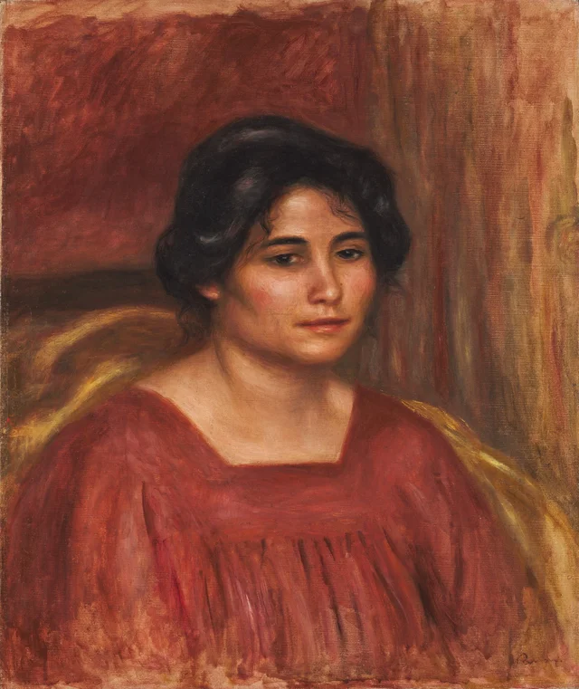 Gabrielle de vestido vermelho, Pierre-Auguste Renoir