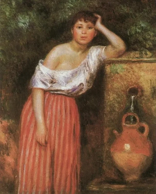 Joven junto a una fuente, Pierre-Auguste Renoir