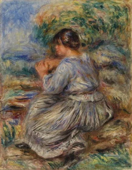 Girl Seated in a Landscape (Jeune fille assise dans un jardin)