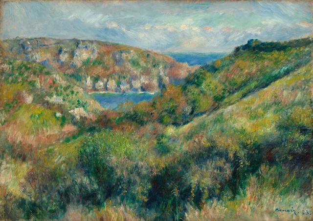 Collines autour de la baie de Moulin Huet, Guernesey, Pierre-Auguste Renoir