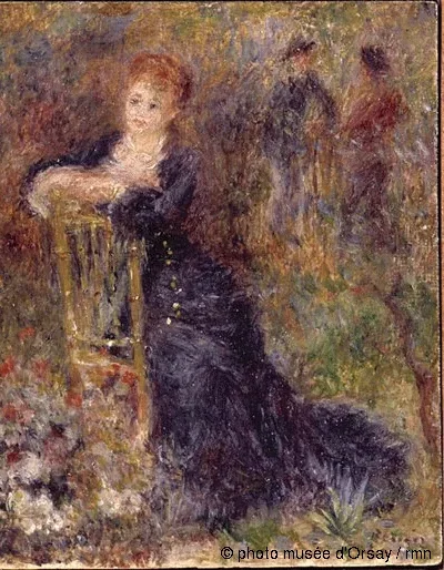 Jeune Femme assise dans un jardin