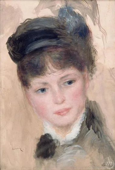 Jeune femme au chapeau noir