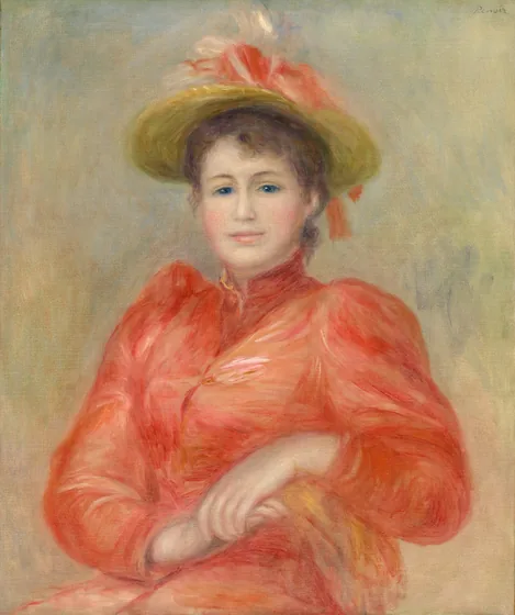 Jeune femme au corsage rouge