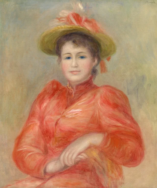 Jeune femme au corsage rouge, Pierre-Auguste Renoir