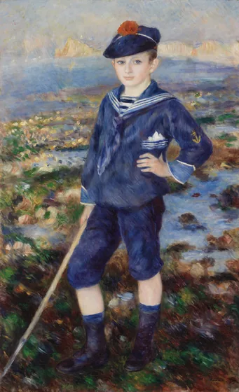 Jeune garçon sur la plage d'Yport