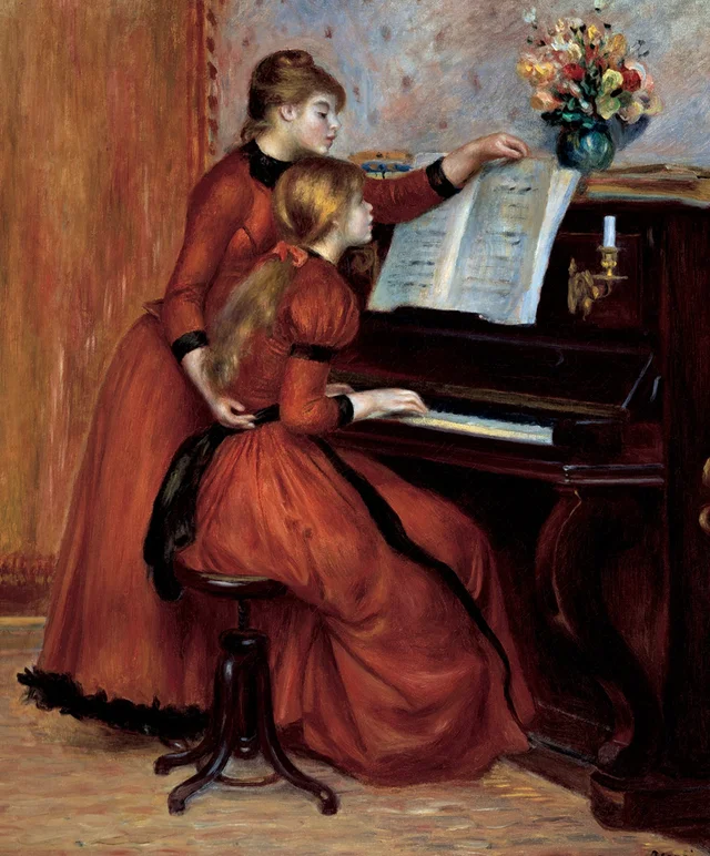 La lección de piano, Pierre-Auguste Renoir