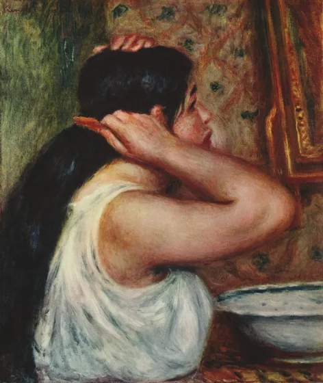 La Toilette : femme se peignant