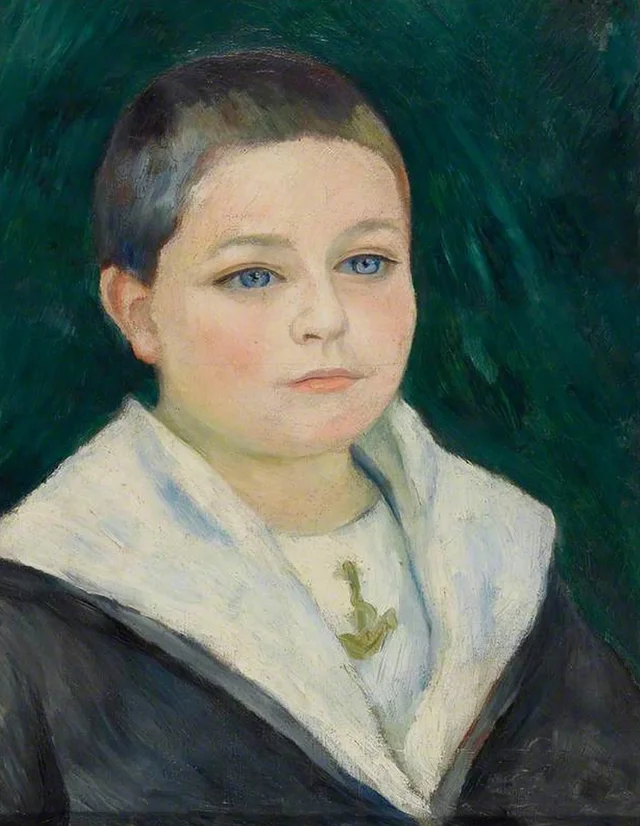 Léon Goujon con traje de marinero