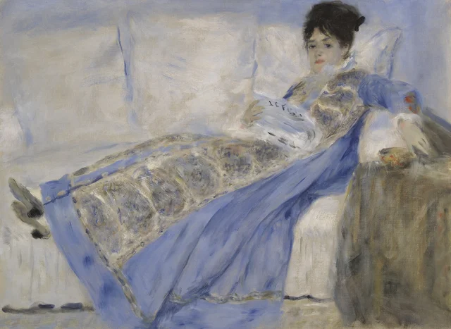 Madame Monet leyendo, Pierre-Auguste Renoir