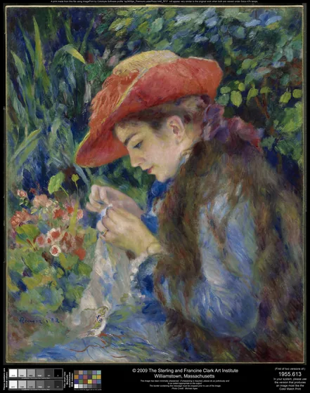 Mlle Marie-Thérèse Durand-Ruel cousant