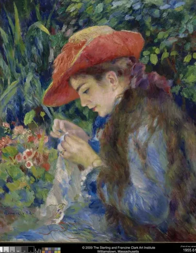 Mlle Marie-Thérèse Durand-Ruel cousant