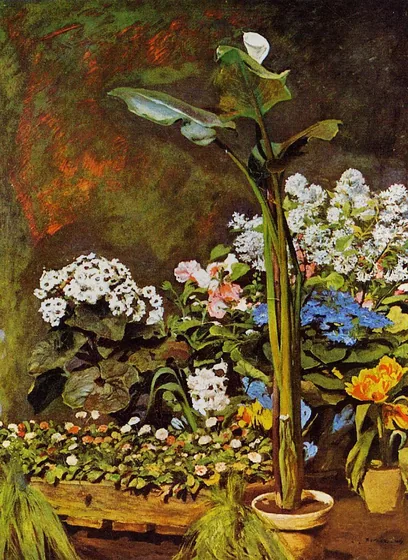 Nature morte, arum et fleurs