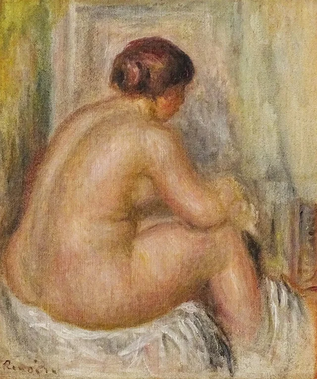 Nu de dos, assis, Pierre-Auguste Renoir