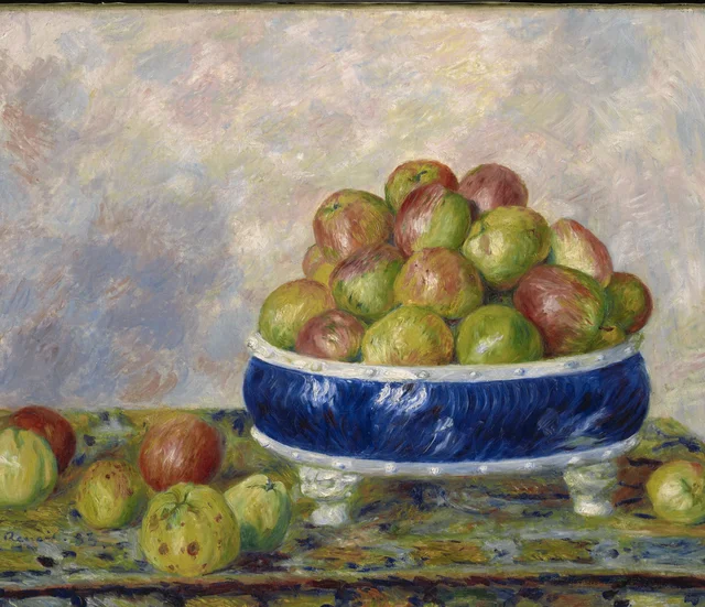 Maçãs numa fruteira