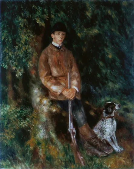 Portrait d'Alfred Berard avec son chien