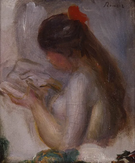 Portrait de jeune fille lisant