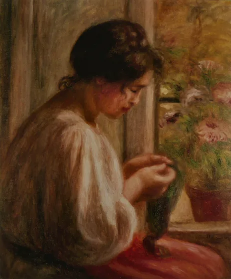 Ravaudeuse à la fenêtre