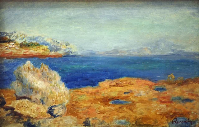 Rochers jaunes avec mer bleue, Pierre-Auguste Renoir