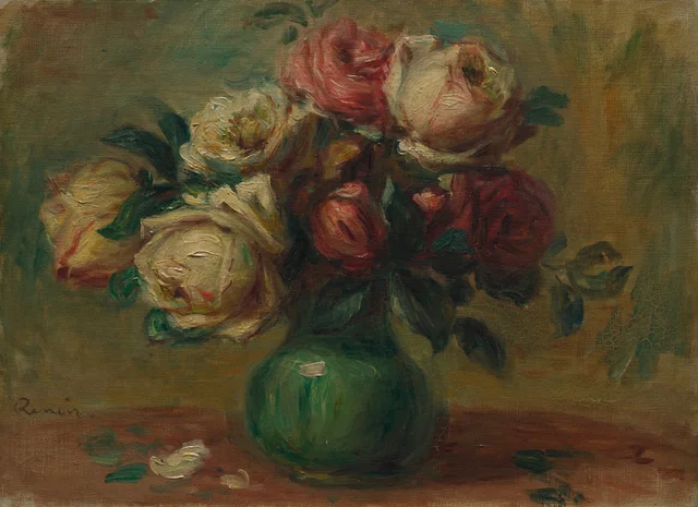 Rosas en un jarrón